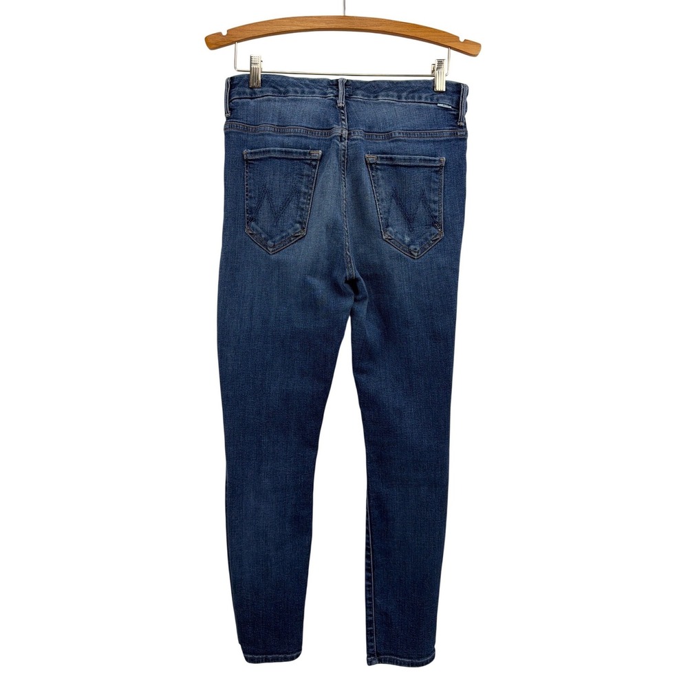 Mother High Waisted Looker Crop Skinny Jeans Pardon My French Blue Size 29 - Picture 6 of 15